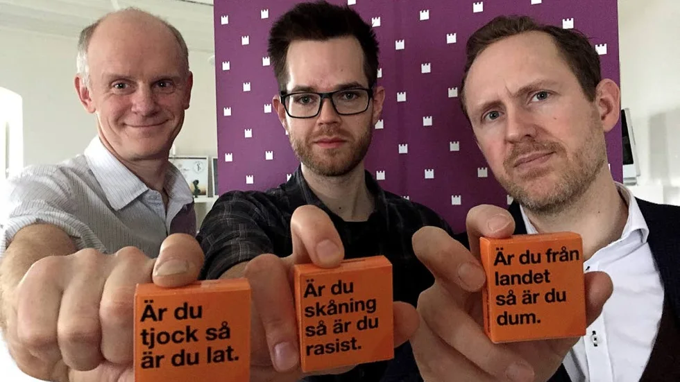 Nominerade. Jonas Pertoft, Olle Sundin och Anders Bäccman på Södre tornet.