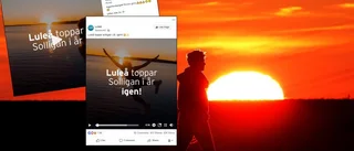 Luleå kommuns solbluff: "Toppar solligan"