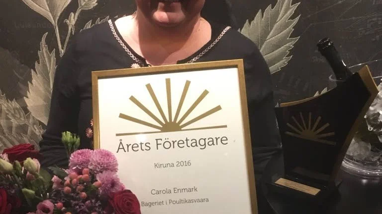 Vinnare. Carola Enmark tog hem titeln Årets företagare i Kiruna.