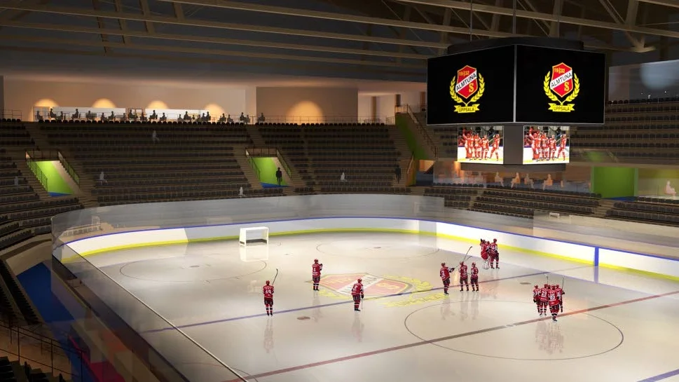 Så här kan Almtunas nya hockeyarena komma att se ut, i alla fall enligt det förslag som IFU Arena skissat på.