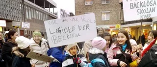 Demonstrationståg genom Uppsala