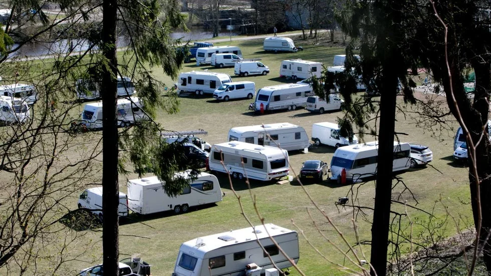 Olovlig camping vid Kap i Uppsala, i förra veckan.