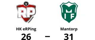 31-26-seger för Mantorp – besegrade HK eRPing
