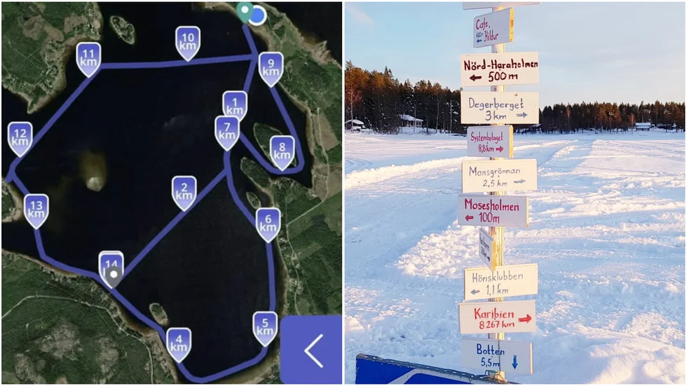 Isbanan på Haraholmsfjärden är sedan en tid redo för både sparkåkare och skridskoåkare.
