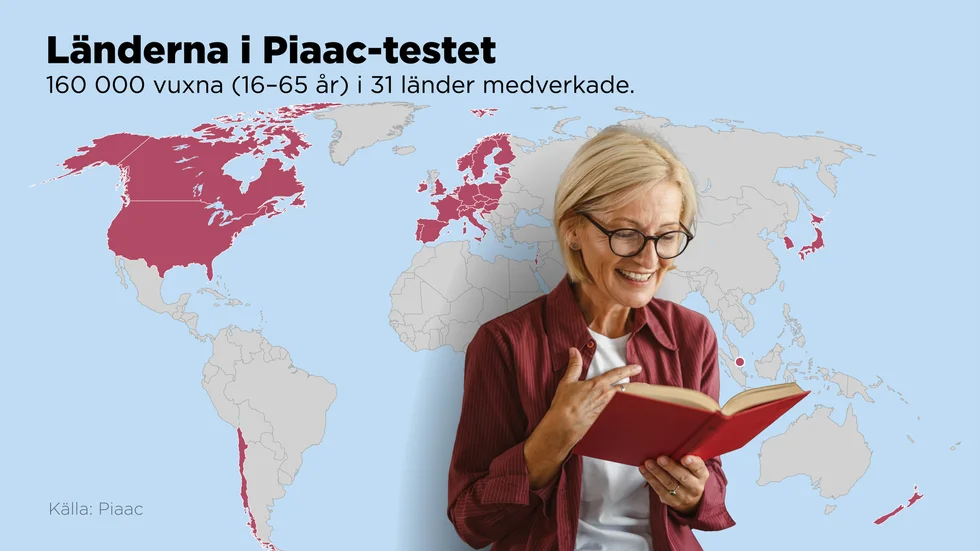 Totalt 160|000 vuxna (16–65 år) i 31 länder medverkade i Piaac 2023.