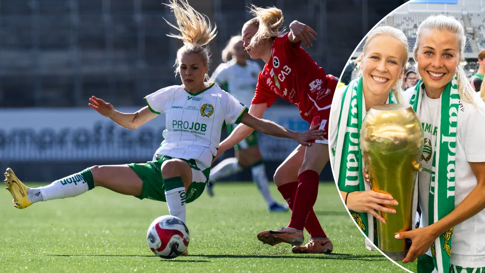 13 april 2024 spelade Hammarbys Lotta Ökvist premiären i damallsvenskan mot Örebro. Sedan dess har en knäskada stoppat henne från match. Men ikväll är det dags igen. Till höger: Adelina Engman och Lotta Ökvist efter Hammarbys guld i Svenska Cupen 2023.