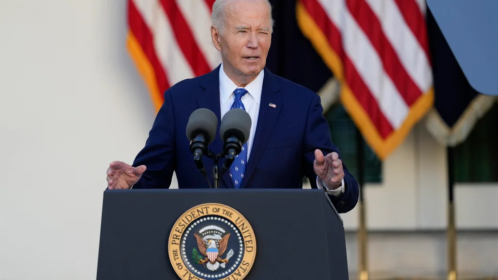 USA:s president Joe Biden under sitt tal efter att en vapenvila mellan Israel och Hizbollah blivit klar.