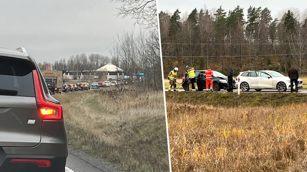 Långa köer bildades snabbt till följd av olyckan.