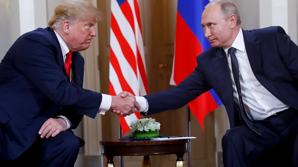 Donald Trump och Vladimir Putin, när de träffades i Helsingfors 2018.