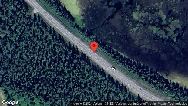 Ett körfält blockerat på grund av en stillastående fordon på E45
