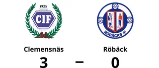 Seger till Clemensnäs efter walk over från Röbäck
