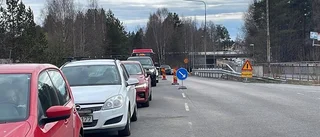 Vägarbete orsakar lång köer i Svartöstaden