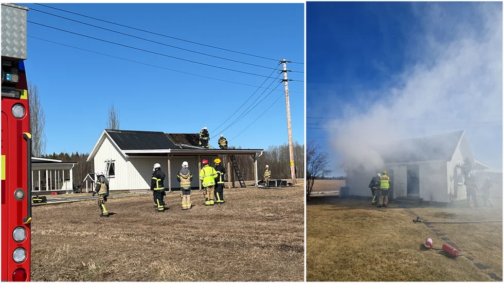 En förrådsbyggnad eldhärjades i Hortlax efter att en risbränning gått snett.