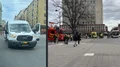 Köer i city efter olycka med bil och färdtjänstbuss
