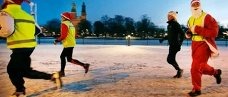 Morgonpigga motionärer joggade i gång julen
