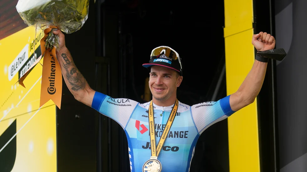 Dylan Groenewegen segrade på tredje etappen i Tour de France.