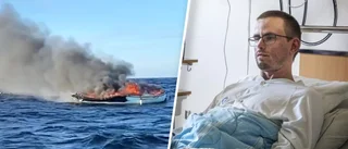Simon räddades ur brinnande båt – lever tack vare hjälteinsats: ”Jag skulle just släppa taget” • Hunden Milo gick inte att rädda