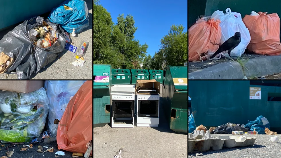 Några av Eskilstunas 28 återvinningsstationer för förpackningar liknar soptippar från förr.