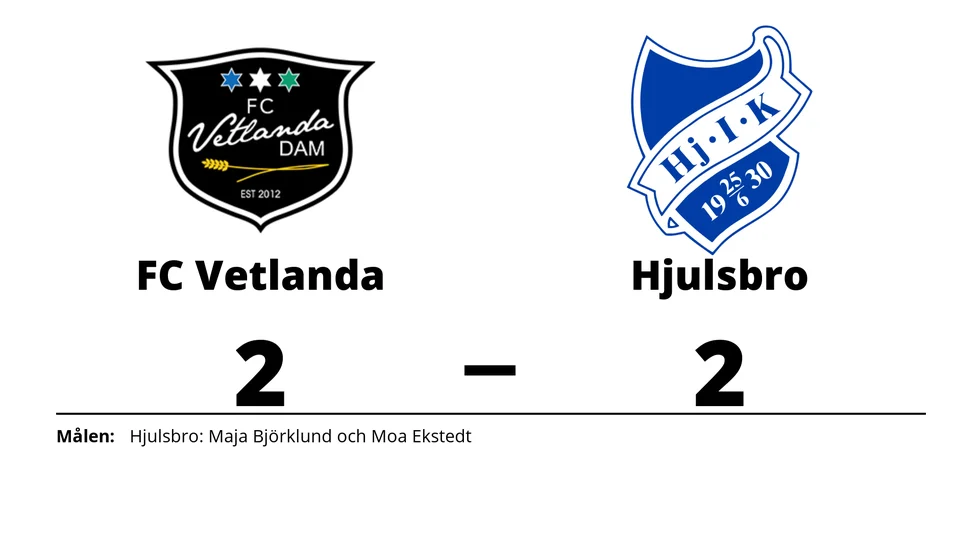 FC Vetlanda Dam spelade lika mot Hjulsbro IK