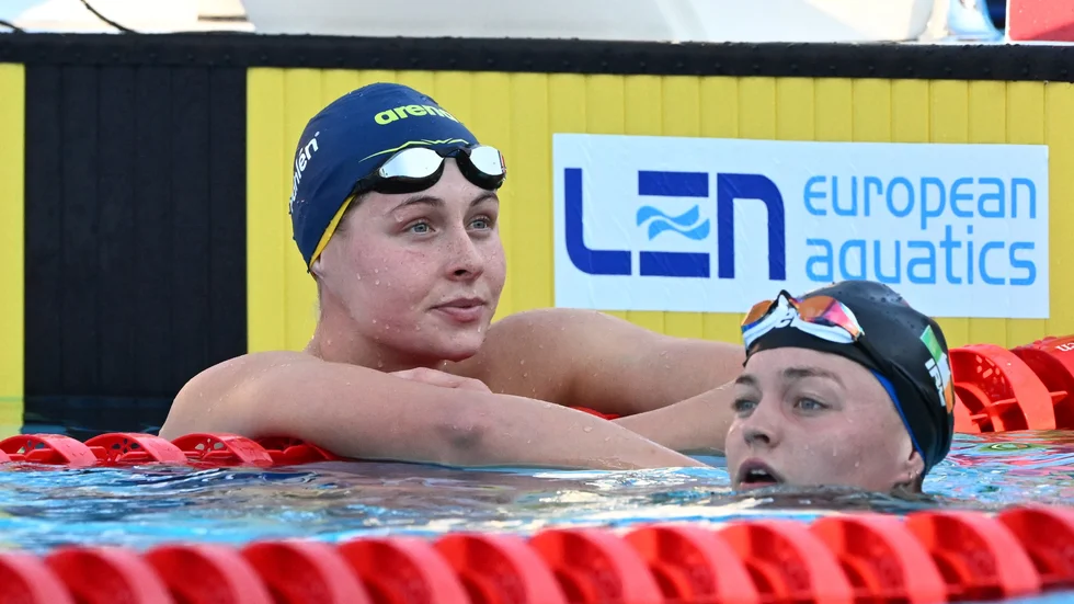 Sophie Hansson kom på sjätte plats på 100 meter bröstsim under sim-EM i Rom.