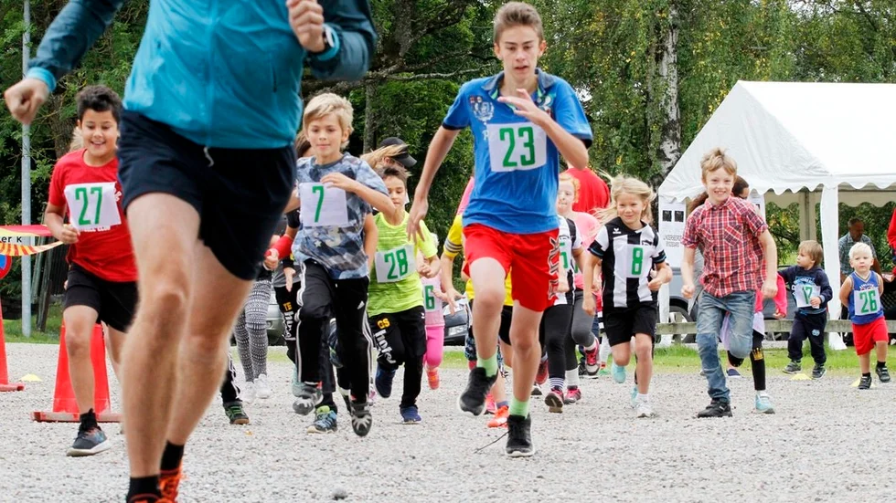 23 barn ställde upp i Dunkerjoggens ”minimarathon”, förra året.