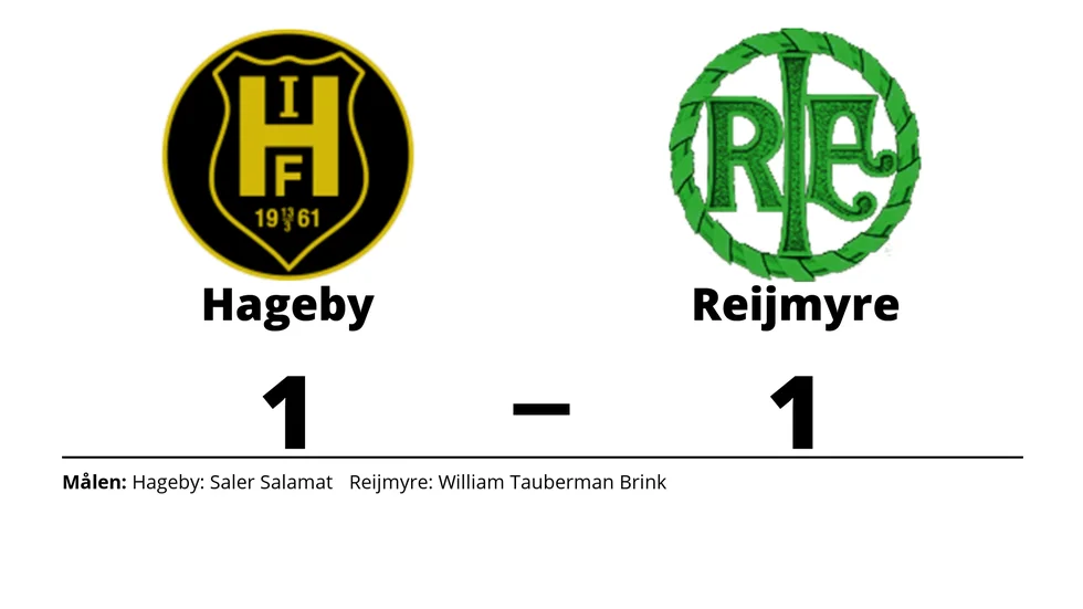 Hageby IF spelade lika mot Reijmyre IF