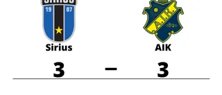 Delad pott när Sirius tog emot AIK