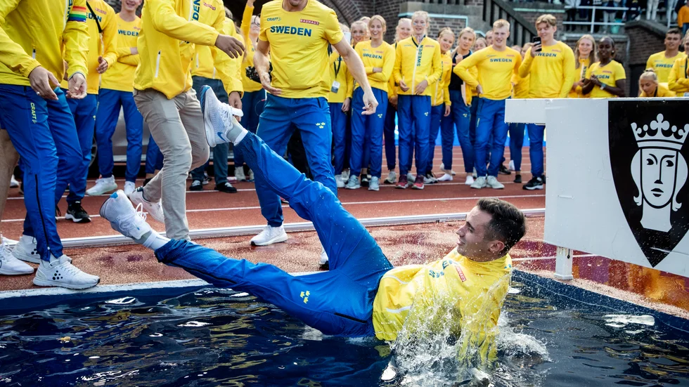Thobias Montler badade efter segern i fjol. Arkivbild.