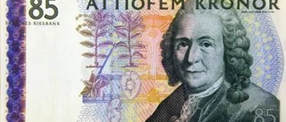 Varför delar ni ut en 85-kronors- sedel?