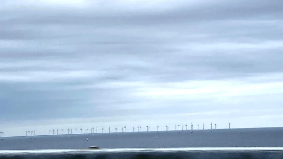 Havsbaserad vindkraft finns än så länge bara på några få ställen i Sverige. Denna vindkraftspark syns från Öresundsbron.