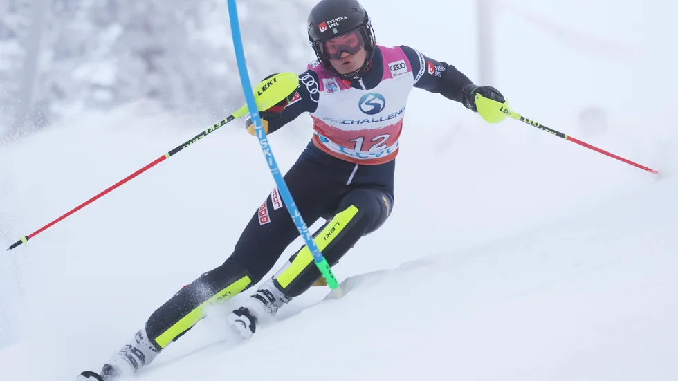Anna Swenn Larsson i första slalomtävlingen i Levi.