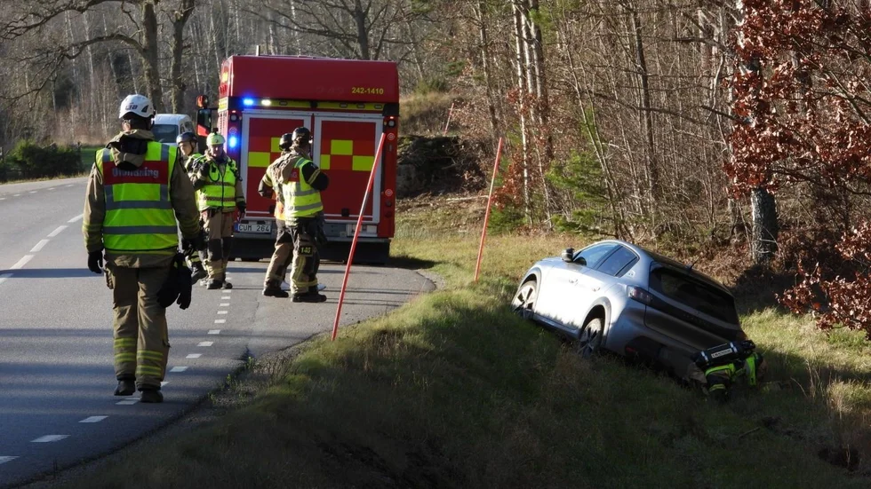 Räddningstjänsten ryckte ut till en trafikolycka på lördagen.