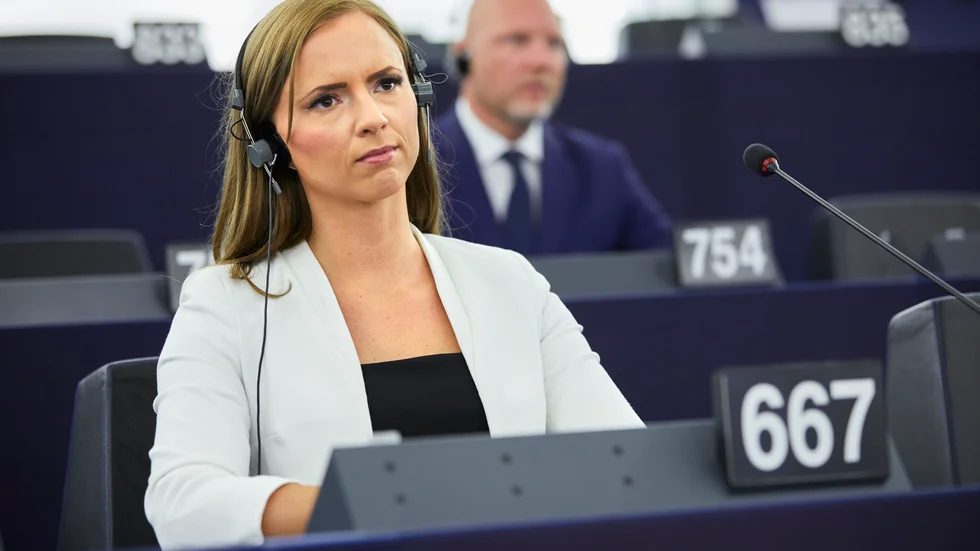 Kristdemokraternas Sara Skyttedal (KD) i EU-parlamentet 2019. Arkivbild.