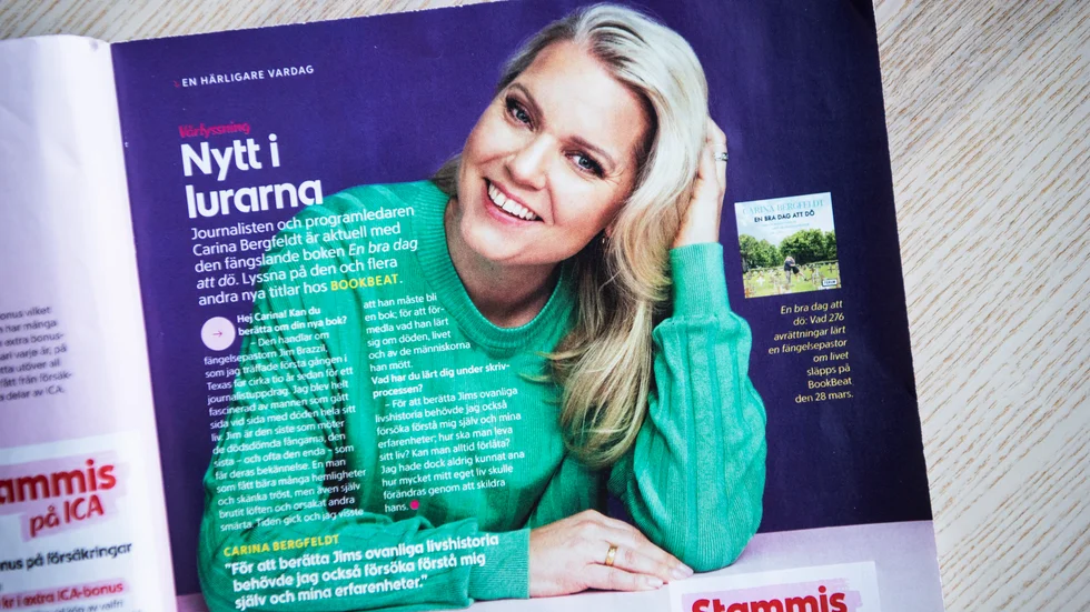 Carina Bergfeldt i Icas kundtidning Stammis.