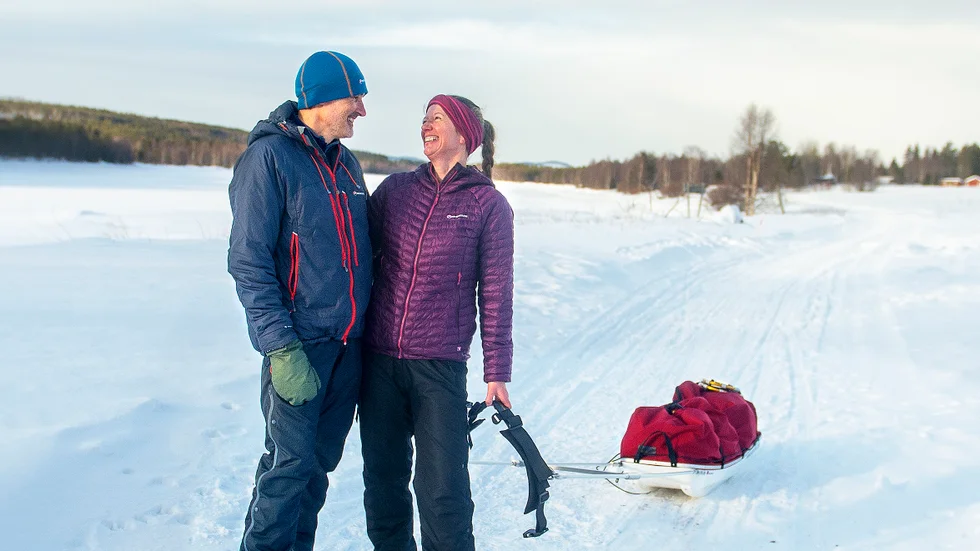 En dröm uppfylls när paret Karl Shields och Harriet Shield startar i det 50 mil långa extremloppet i Överkalix. ” Fint att få dela upplevelserna”, säger Harriet. 