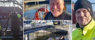 Central bro avspärrad – dykare jobbar i ån: "Kallt"