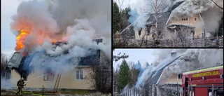 Villa brinner i Luleå: "Helt övertänd"