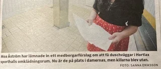 Ur arkivet: Moa Åström, 15 år, tog strid för duschväggar