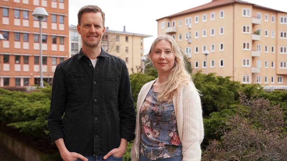 Sara Düring och Andreas Thander, resurskoordinatorer på Frivilligcentrum.