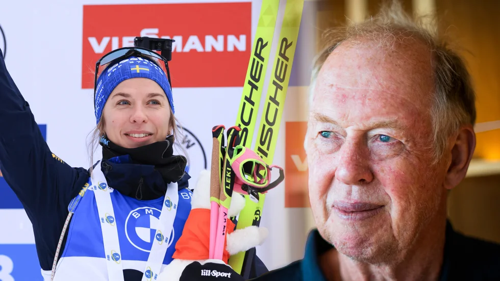Wolfgang Pichler grät för Anna Magnusson när hon lyckades ta sin första seger.