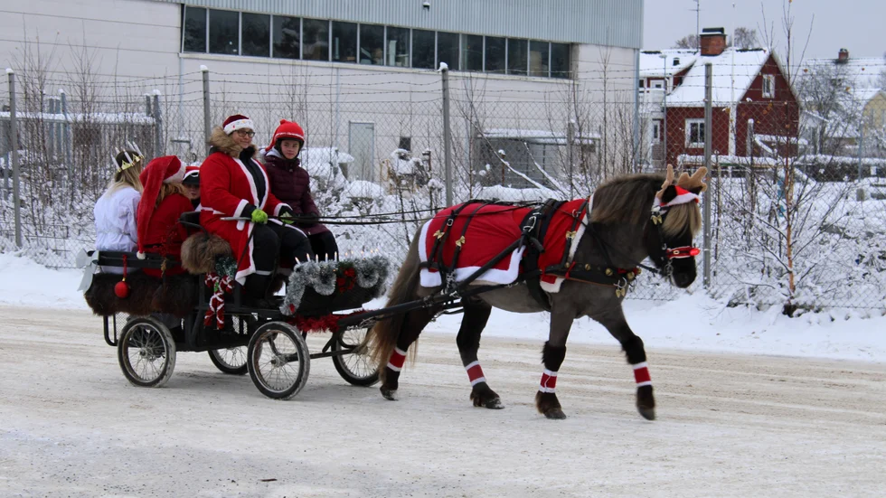 Ridklubbens annorlunda luciatåg i Hultsfred har kommit att bli en uppskattad tradition.