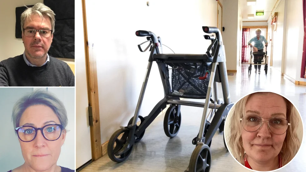 Ronnie Arespång och Anna Drugge, verksamhetschefer för vård och omsorg i Luleå och Charlotta Adolfsson, sektionsordförande för Kommunal i Luleå. 