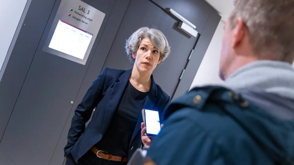 Kammaråklagare Anna Väppling efter häktningsförhandlingen där beslutet blev att häkta den misstänkte 31-åringen.