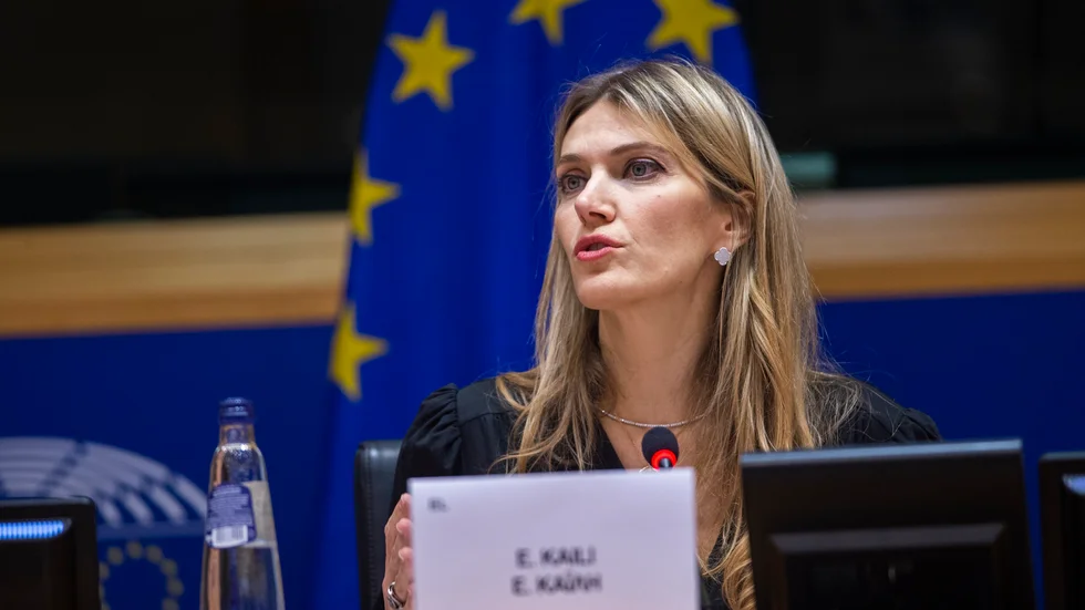 Grekiska ledamoten Eva Kaili i EU-parlamentet innan hon greps i december. Arkivfoto.