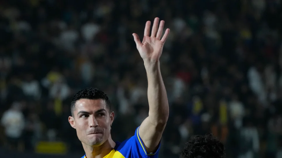 Cristiano Ronaldo när han presenterades som spelare i Al-Nassr.