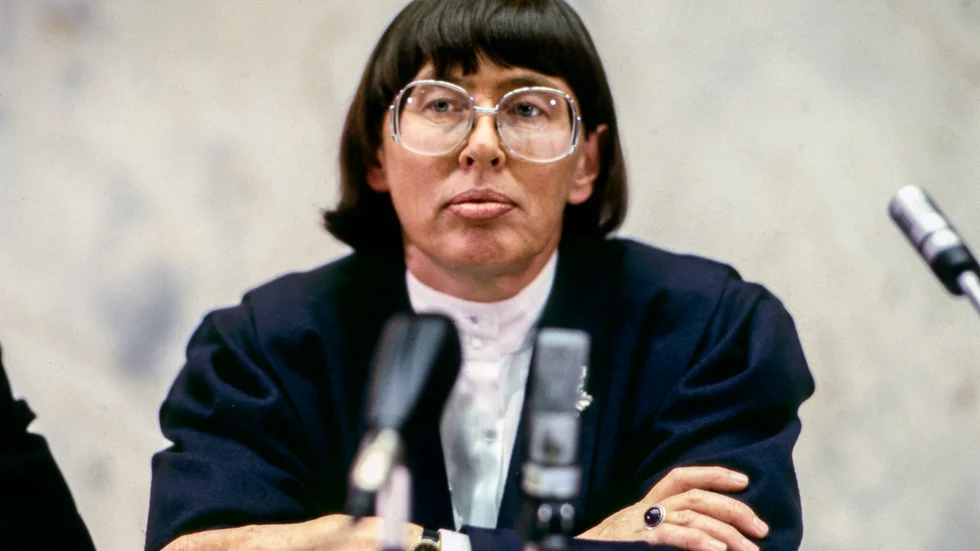 Miljöminister Birgitta Dahl (S) i oktober 1986. Nu vädjar hon och alla hennes efterträdare regeringen om att återuppliva miljödepartementet. Arkivbild.