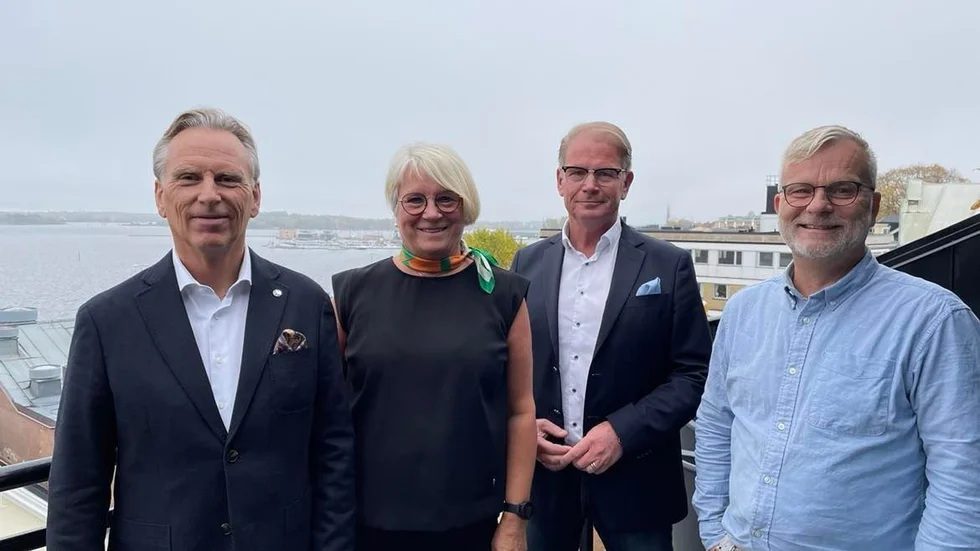Westerviksalliansen är redo att ta över stafettpinnen och det nya styret inger hopp, tycker ledarskribenten. Från vänster: Ulf Nilsson (L), Maud Ärlebrant (KD), Harald Hjalmarsson (M) och Jonas Jalkteg (WP). 
