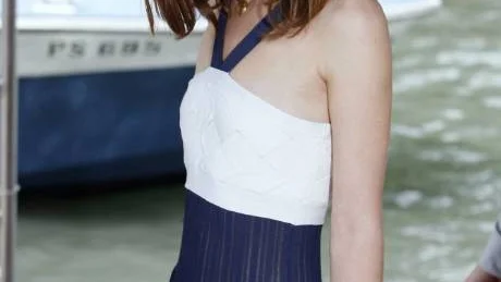 British actress Keira Knightley arrives for the photocall of the opening film "Atonement" at the 64th Venice Film Festival, in Venice, Italy, Wednesday, Aug. 29, 2007. (AP Photo/Andrew Medichini)