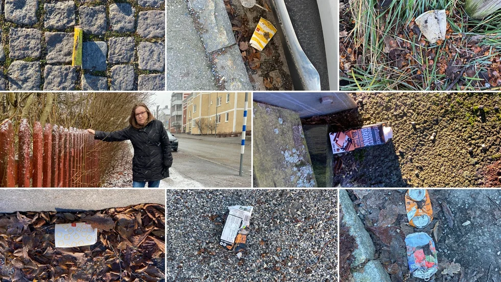 Kaija Ylä-Herttuala ser massor av skräp under sina dagliga promenader i centrala Strängnäs. Nu har hon fått nog, skrivit till kommunen och gjort upprop på Facebook.