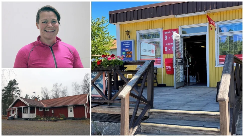 Ida Jansson blev glad över nyheten om aktivitetsyta i Ukna, där många har passat på att rösta manuellt i lanthandeln, till höger i bild. Nederst: Mogården i Vråka.